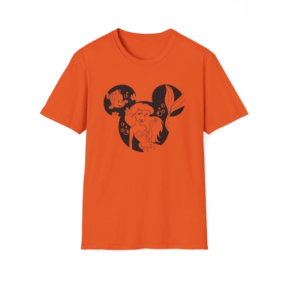 Disney Little Mermaid Ariel & Flounder Short Sleeve Tee Shirt - Unisex - Picture 8 of 10